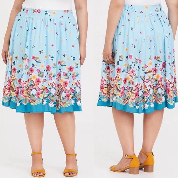 torrid Dresses & Skirts - Torrid Disney Minnie Mouse Aloha Skirt Fairy Tropical Hawaiian Resortwear 5X